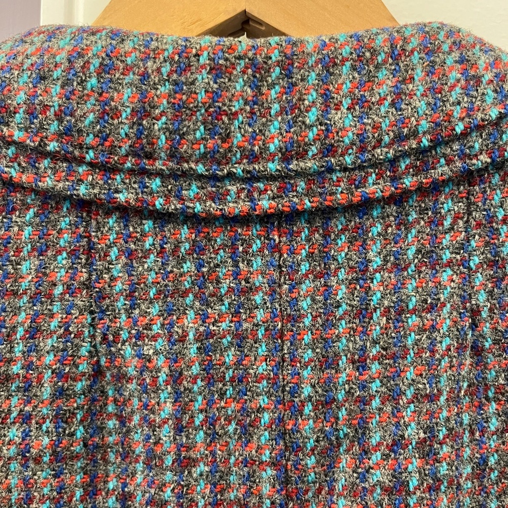 Vintage Harris Tweed Multicolor Handwoven Wool Coat - Picture 5 of 16